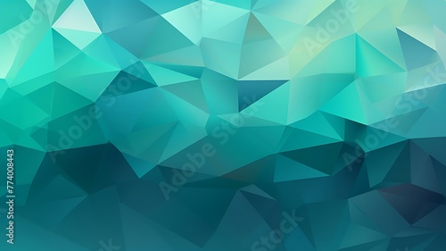 Modern Geometry: Green Panoramic Banner with Abstract Triangular Design