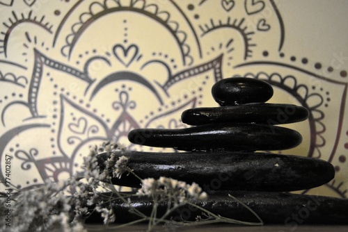 Photography zen stones in spa