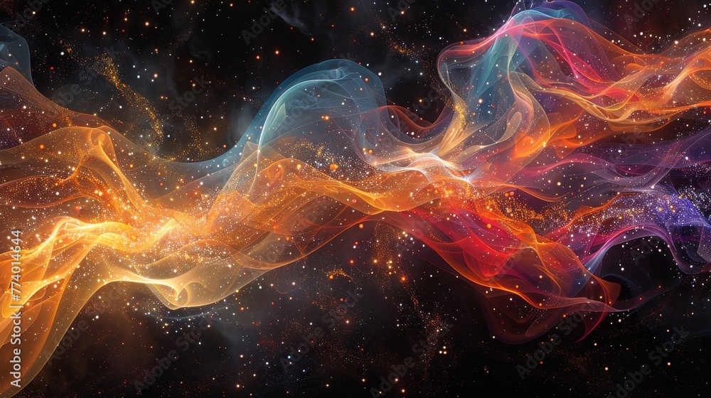 An abstract, psychedelic graph that visualizes the complexity of interconnected systems An abstract, psychedelic graph that visualizes the complexity of interconnected systems