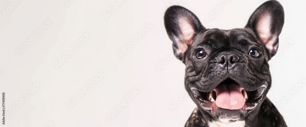 Playing. Smart dog, French bulldog posing isolated over white studio background. Concept of activity, pets, care, vet, love, animal life. Copy space for ad, text, design. Looks happy, delighted