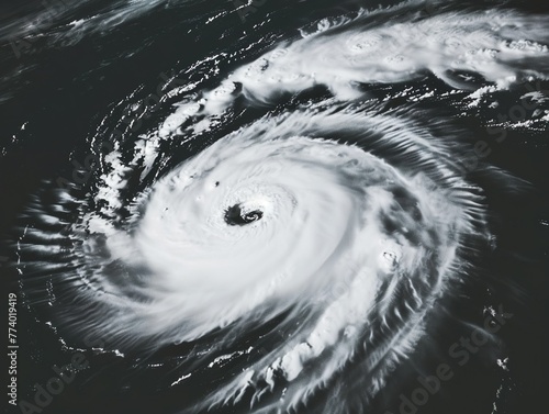 Giant hurricane influenced by Climate change. Hurricane season. Generative AI