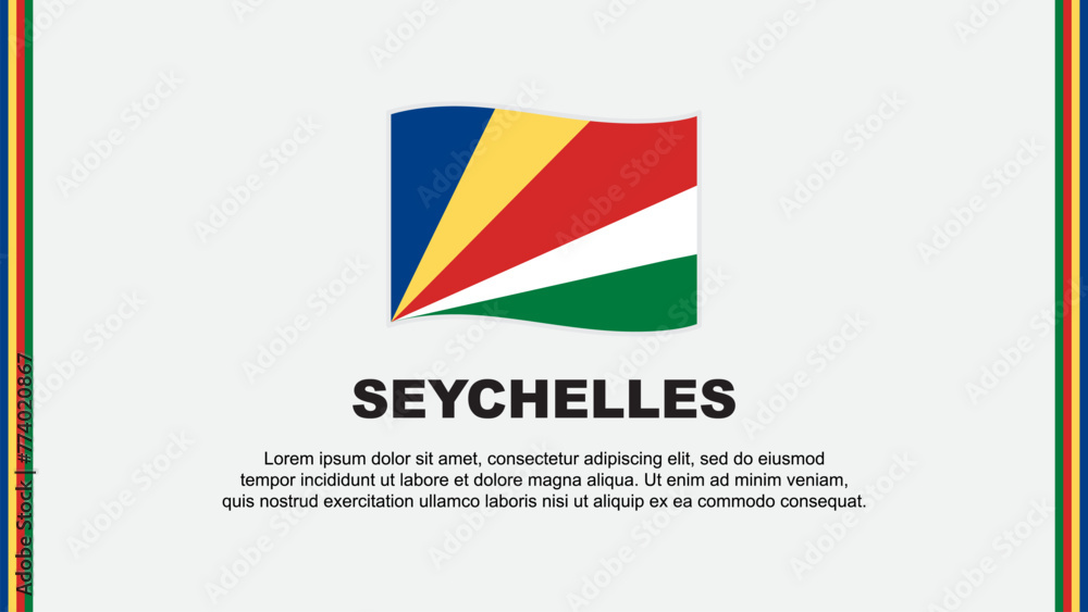 Seychelles Flag Abstract Background Design Template. Seychelles Independence Day Banner Social Media Vector Illustration. Seychelles Cartoon Seychelles Flag Abstract Background Design Template. Seychelles Independence Day Banner Social Media Vector Illustration. Seychelles Cartoon