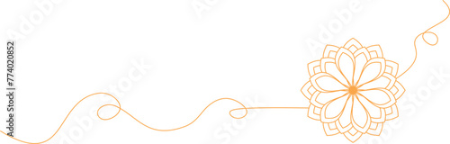 Line art lotus flower