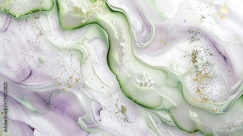 solid white background with cucumber swirls