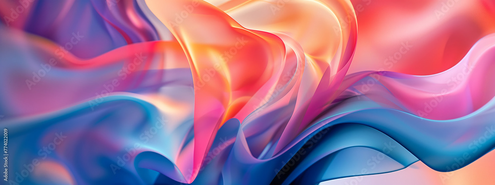 Abstract business background with curvy dynamic colorful lines and waves. 