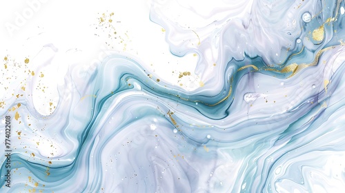 solid white background with cyan swirls