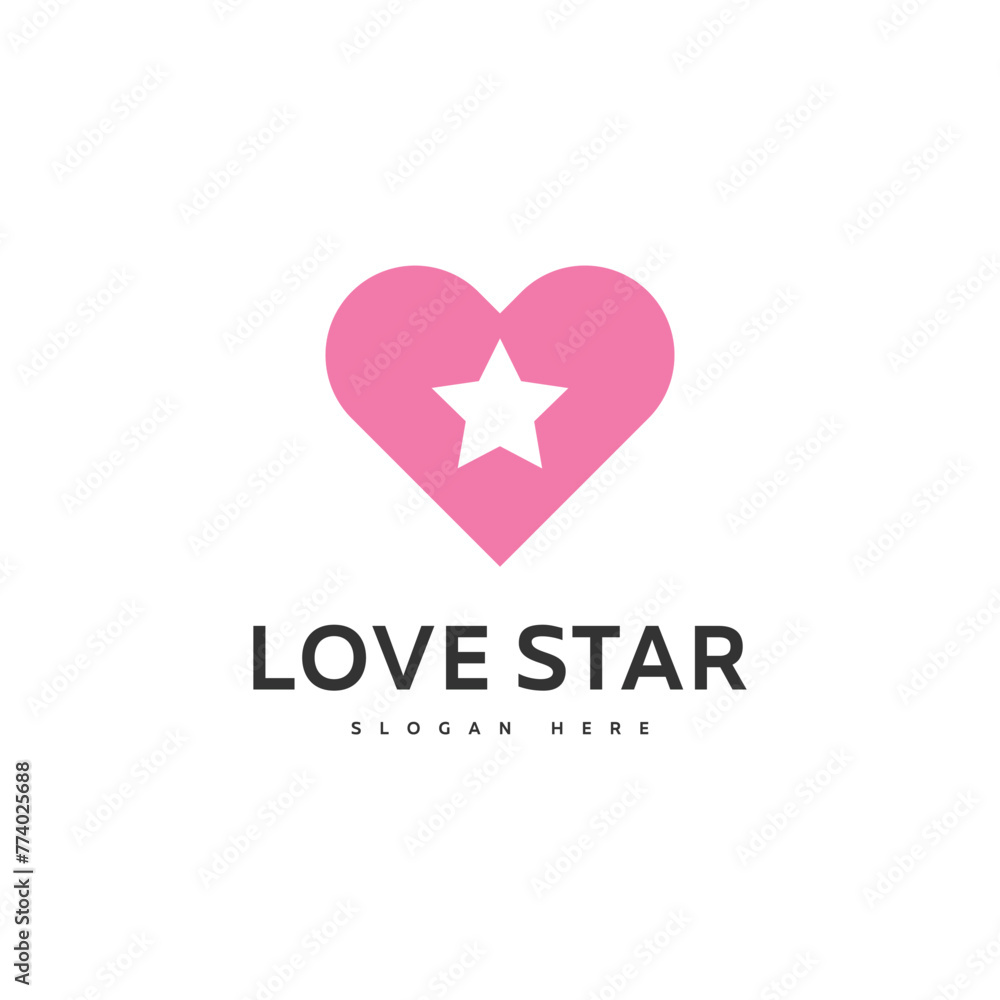 Love star logo icon vector template