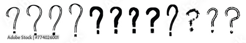 Set of Question Marks Vector Silhouettes