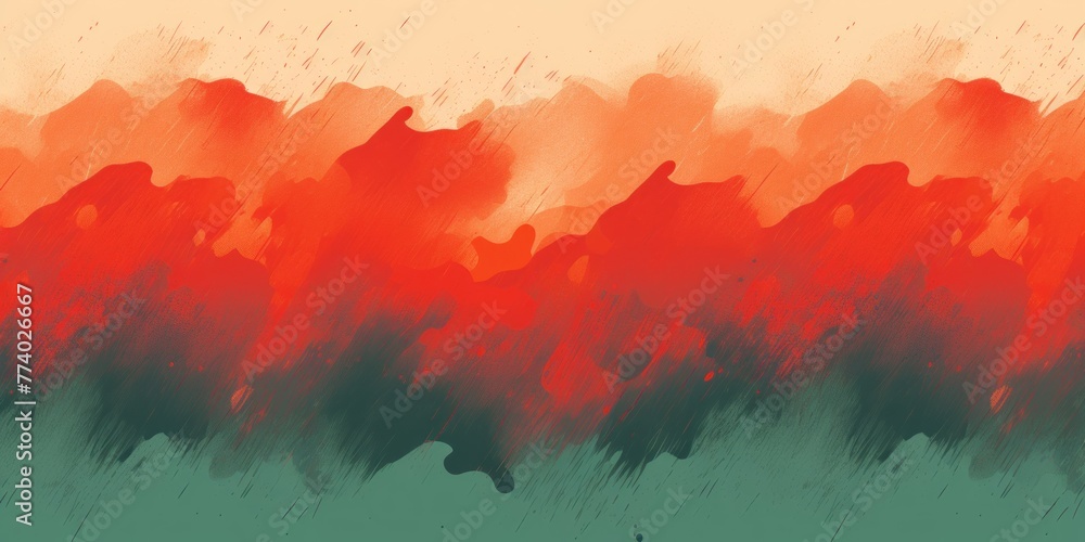 Olive red orange gradient gritty grunge vector brush stroke color halftone pattern