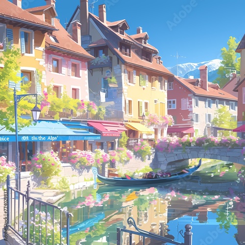 Explore the serene beauty of Annecy's pastel-colored canals - a picturesque travel destination in France.