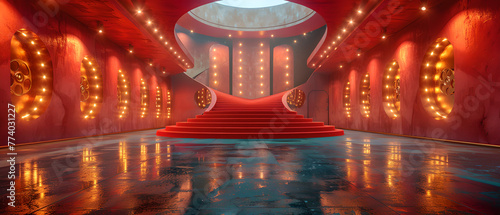 Glamorous Hollywood Film Reel Podium