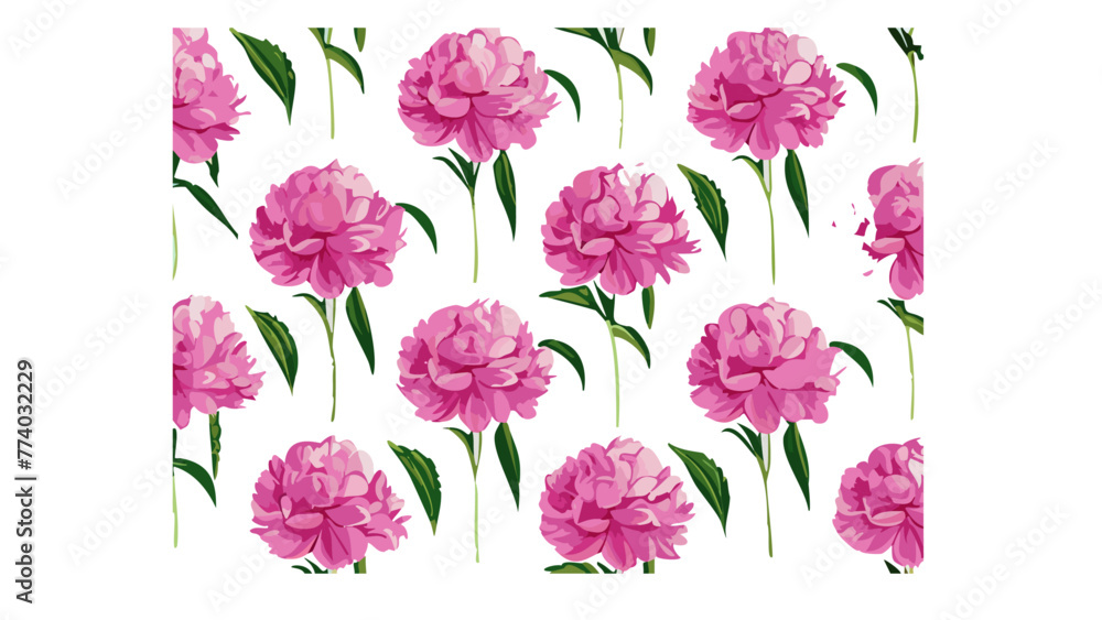 Seamless pattern hand drawn peonies flowers. Pastel colors. Light colors vector illustration