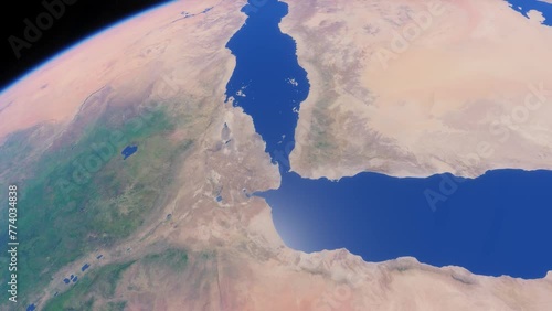 View of the Bab el-Mandeb Strait. Red sea, Gulf of Aden photo