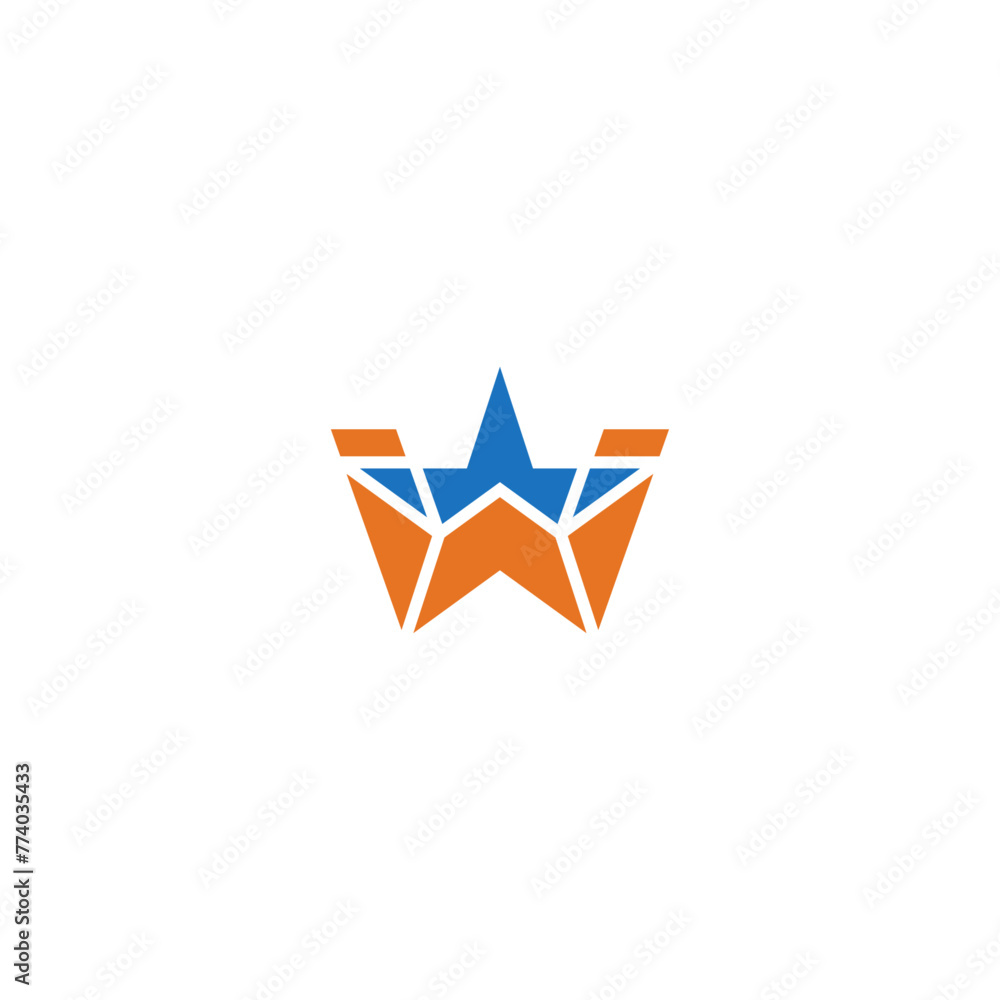 Star W initial letter company logo design. Star W initial letter company logo design.