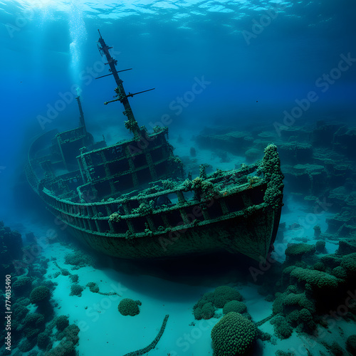 antique ship wrecks, ai-generatet © Dr. N. Lange
