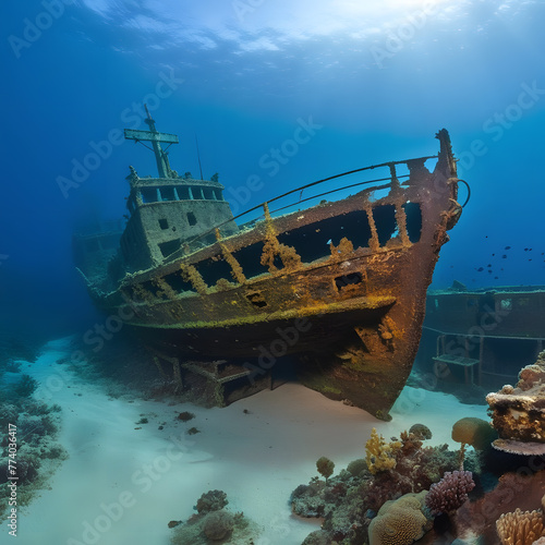 antique ship wrecks, ai-generatet