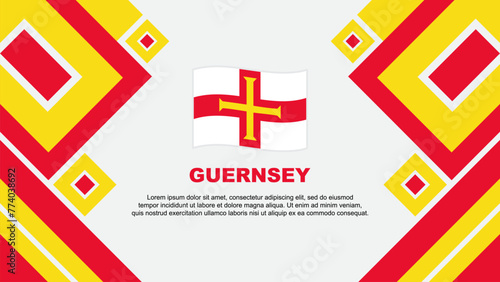 Guernsey Flag Abstract Background Design Template. Guernsey Independence Day Banner Wallpaper Vector Illustration. Guernsey Cartoon