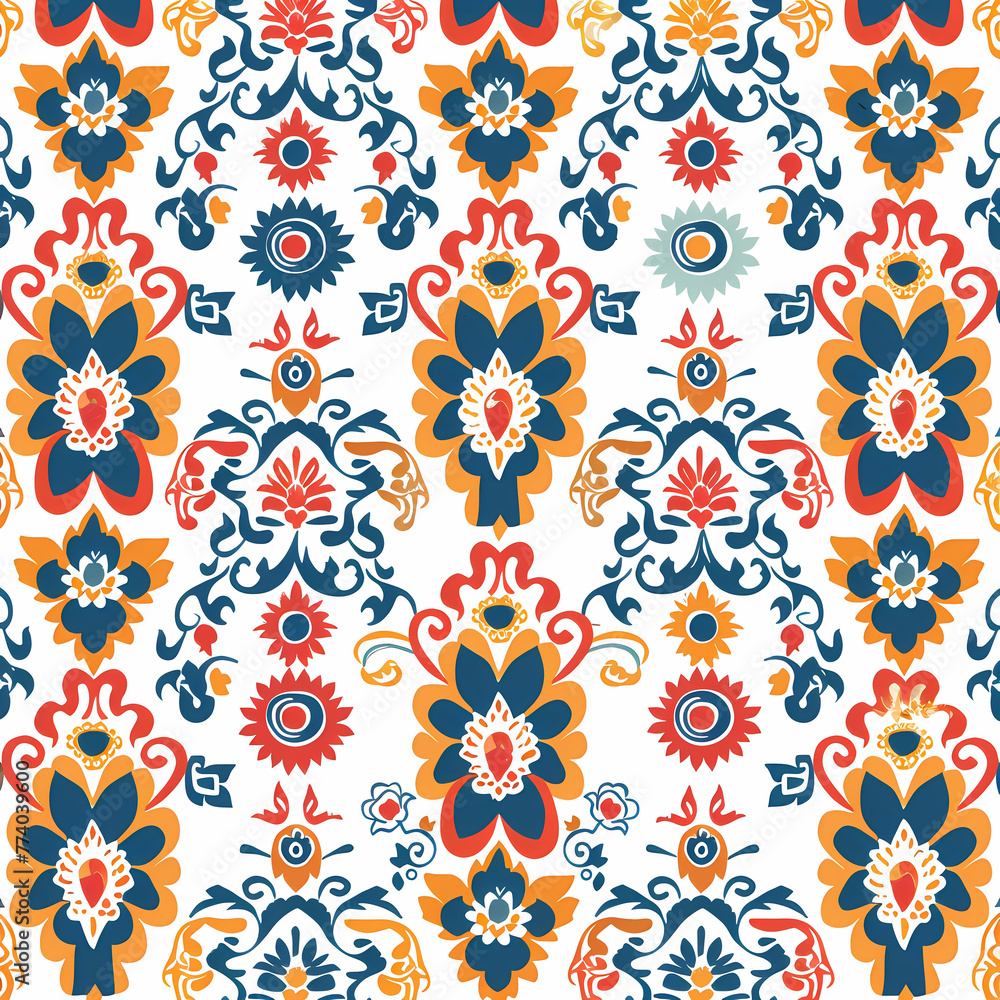 Pattern seamless design, wallpaper, flower, fabric, carpet, mandalas, clothing, wrapping, sarong, tablecloth, shape, geometric pattern, ethnic pattern, traditional. illustration Pattern seamless design, wallpaper, flower, fabric, carpet, mandalas, clothing, wrapping, sarong, tablecloth, shape, geometric pattern, ethnic pattern, traditional. illustration