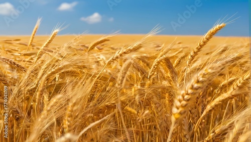 A golden wheat field swaying in the breeze © Rokas