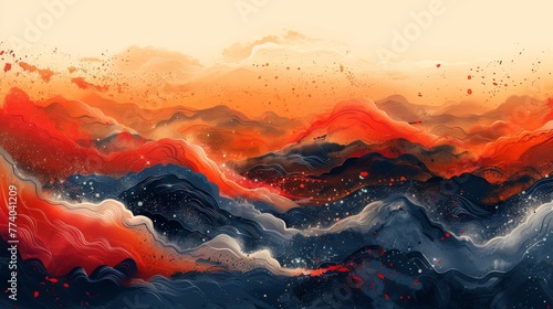 Dynamic abstract background inspired by the adventurous spirit and noble ideals of samurai tales.