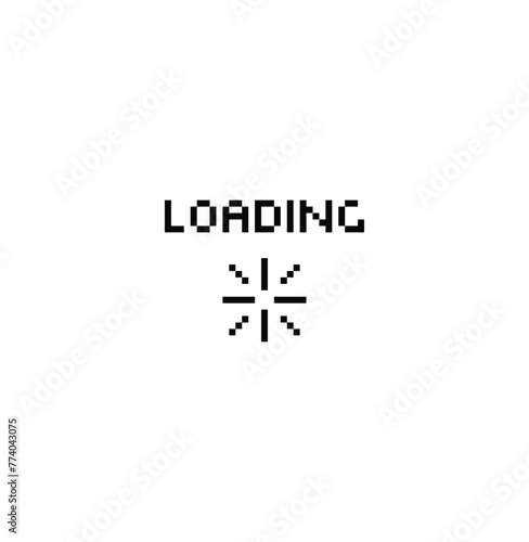 loading 8 bit icon vector Pixel art loading bar for game 