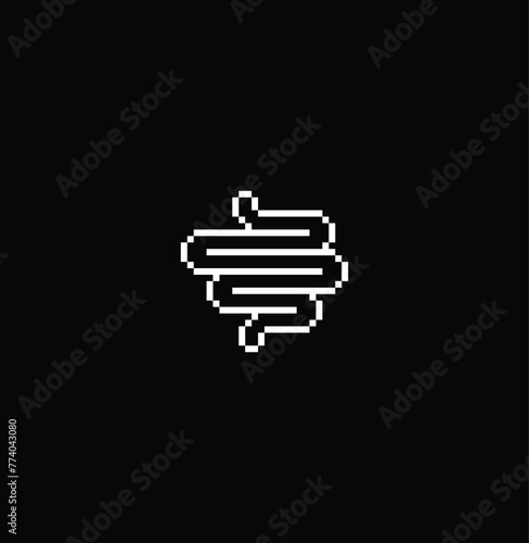 gut icon 8 bit vector. pixel art gut health logo for game 