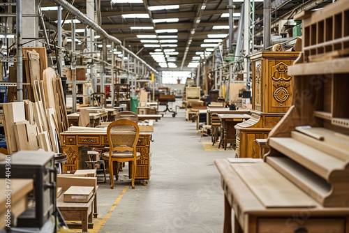 Standardized Furniture Production, assembly lines where different components of the furniture, such as frames, panels, and hardware, are brought together.
