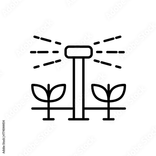 Irrigation outline icons, minimalist vector illustration ,simple transparent graphic element .Isolated on white background