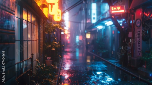 neon lights in the alley photo