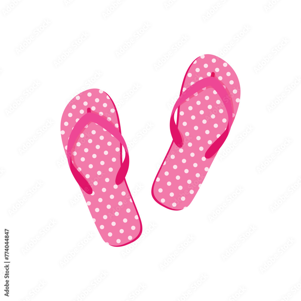 Beach slates. Pink beach flip-flops. Summer beach shoes. Light shoes. Vector illustration isolated on a white background Beach slates. Pink beach flip-flops. Summer beach shoes. Light shoes. Vector illustration isolated on a white background