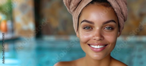 Portrait of a beautiful young woman with perfectly smooth skin. Natural beauty  spa beauty  cosmetics  skin care and plastic beauty concepts 