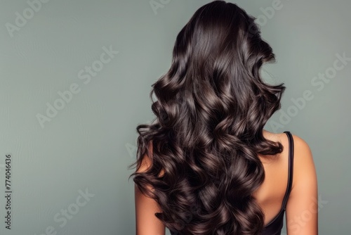 A Woman With Long Wavy Brunette Hair Extensions