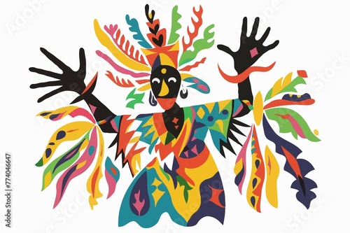 colorful drawing of a vodo priest