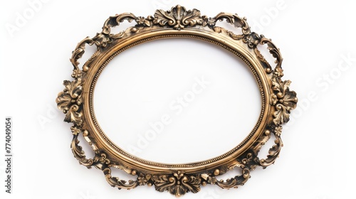 An antique frame isolated on a white background