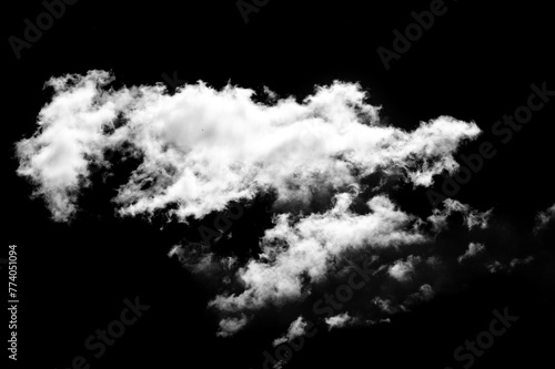 White cloud on a black background. Contrast between a white cloud and a black background to create a visually striking design. Great for creating modern and elegant design projects.
