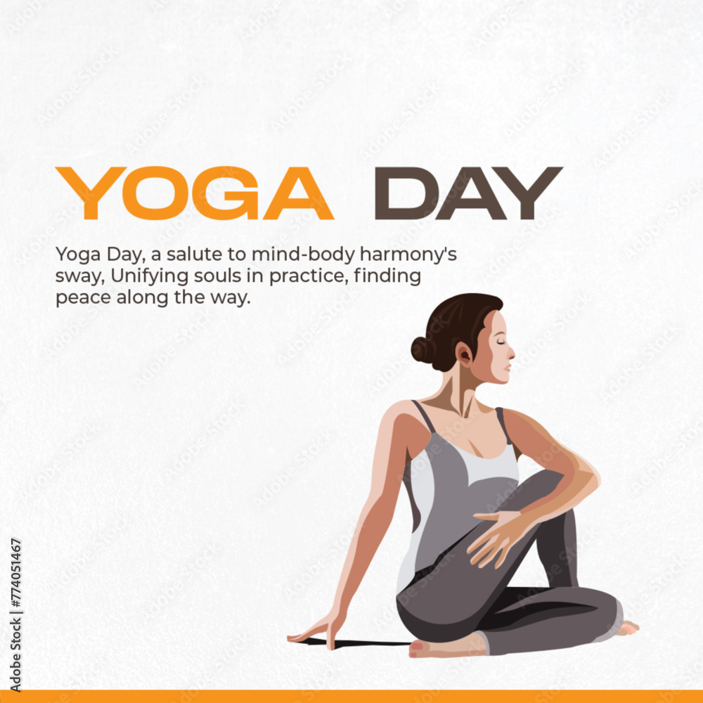 A calming illustration of a person practicing yoga, promoting mindfulness and physical well-being on International Yoga Day. A calming illustration of a person practicing yoga, promoting mindfulness and physical well-being on International Yoga Day.