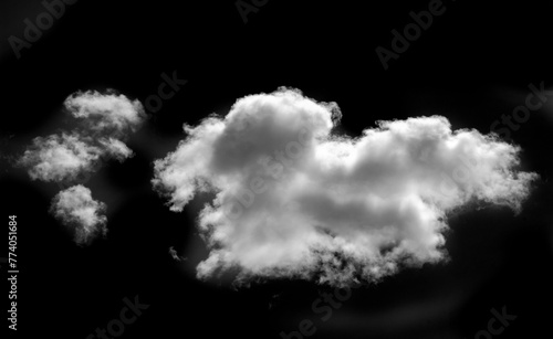 White cloud on a black background. Stunning contrast for an attractive design. Clean and minimalist aesthetics. Ideal for showcasing bold, vibrant colors.