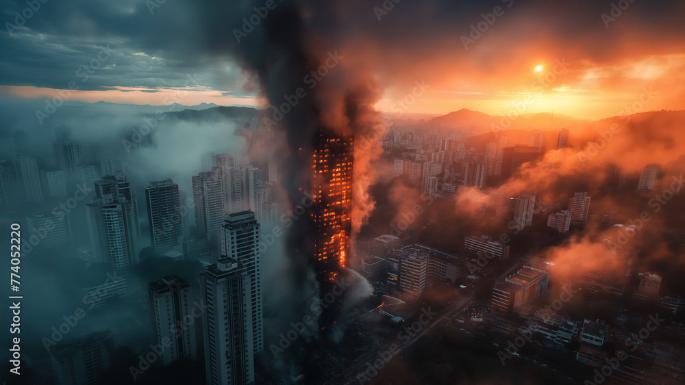 Obraz premium Catastrophic fire.