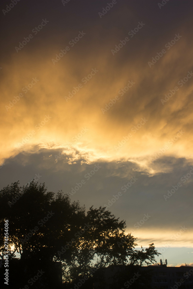 Cloudscape, Colored Clouds at Sunset near the River Elbe Cloudscape, Colored Clouds at Sunset near the River Elbe