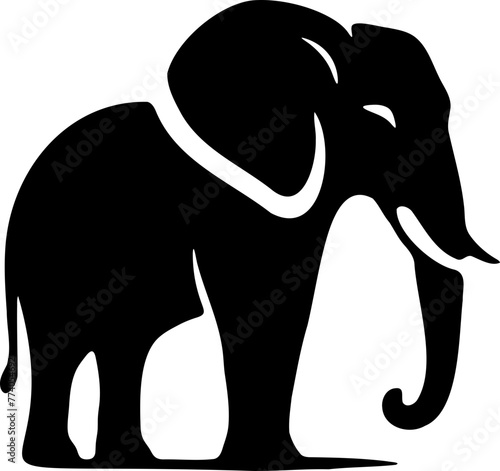 Eléphant de profil, silhouette 