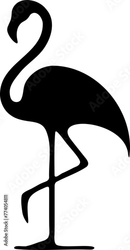 Silhouette flamant rose flat design