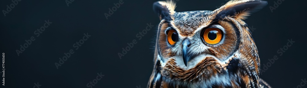 Miniature 3D owl wise and staring Miniature 3D owl wise and staring