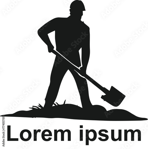 Vector man pushing lawn mower logo lawn mower landscaping logo design template
