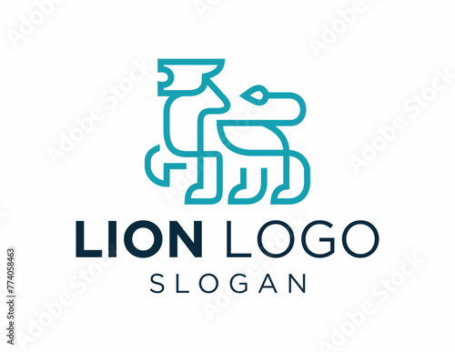 Logo about Lion created using the CorelDraw application. on a white background. photo