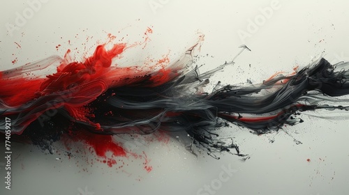 Japanese abstract background with ink splats. Aggressive futuristic dynamic background for wallpaper, interior, flyer cover, posters, banners, booklets, etc.