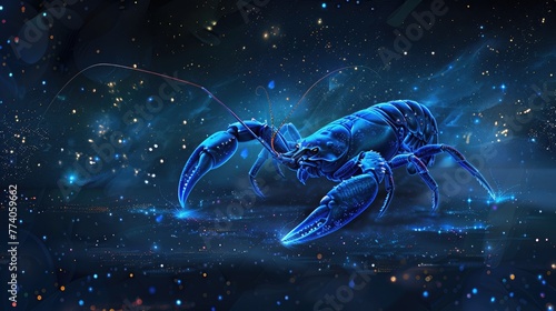Mystical crayfish zodiac sign with starry sky © Lubos Chlubny