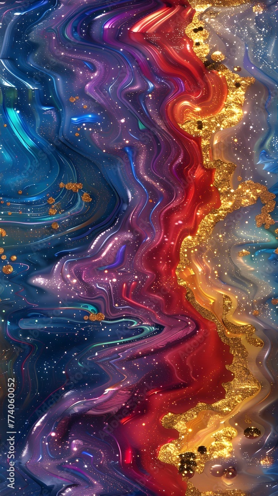 Fototapeta premium colorful liquid paint flowing