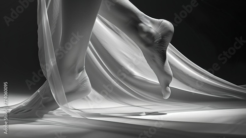 Taking care of foot skin, foot care in a photo style, Hugues Merle, translucency and transparency, emphasis on well-groomed heels, light white and dark white, UHD image format, fine lines photo