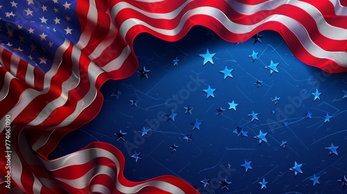Realistic background for american 4th of july celebration
