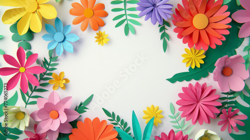 Vibrant Handcrafted Paper Flower Background for Creative Design